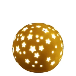 LED Porzellan-Kugellampe mit Sterne, durchscheinend, batteriebetrieb, Timerfunktion, 11cm