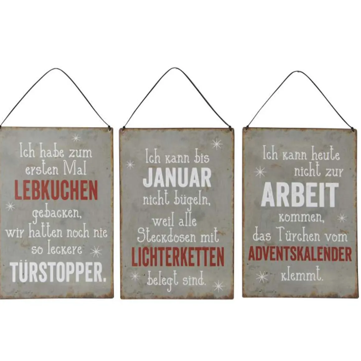 Lustiges Metall-Schild Weihnachtsspruch: Lichterketten, 20x30cm