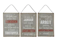 Lustiges Metall-Schild Weihnachtsspruch: Arbeit, 20x30cm
