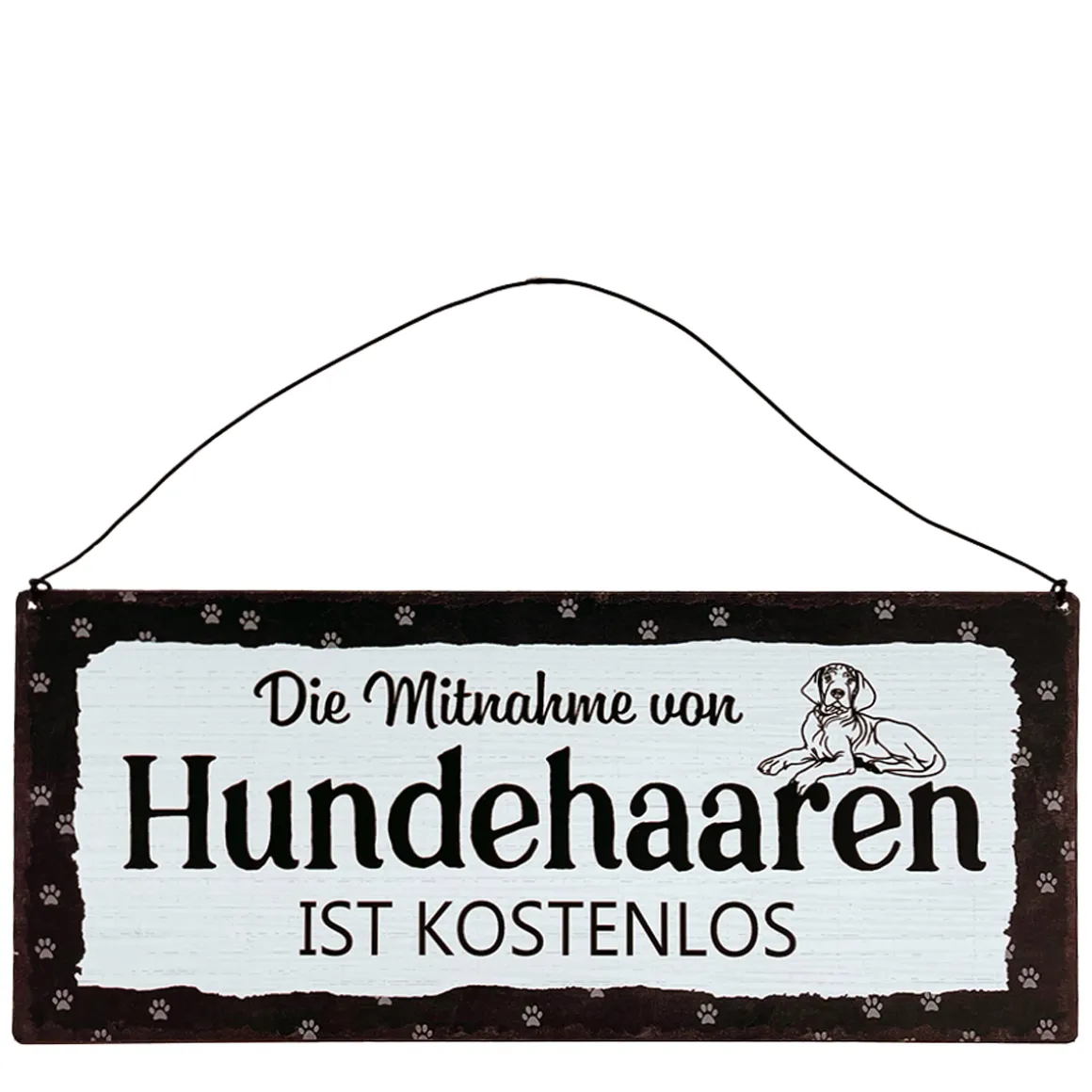 Metall Schild mit Spruch: Die Mitnahme von Hundehaaren ..., 30x13cm, Hänger, Gerrys Garden