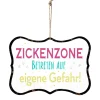 Metall Schild mit Spruch: Zickenzone ..., 25x18cm, Hänger, Gerrys Garden