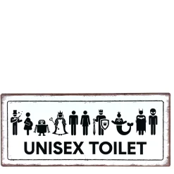 Metall Schild mit Spruch: Unisex Toilet, 30x13cm, Gerrys Garden