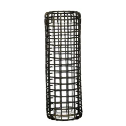 Metallvase Gitteroptik Zenon, Blumenvase antik look bronze, 45cm, WMG Grünberger