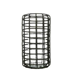 Metallvase Gitteroptik Zenon, Blumenvase antik look bronze, 30cm, WMG Grünberger