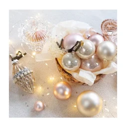 Mini Weihnachtsbaumkugeln aus Glas, perle emaille/matt, Ø3,5cm, 16St/Box, Decoris