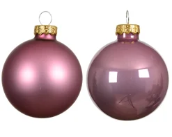 Mini Weihnachtsbaumkugeln aus Glas, altpink glanz/matt, Ø3,5cm, 16St/Box, Decoris