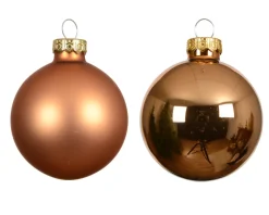 Mini Weihnachtsbaumkugeln aus Glas, brandy glanz/matt, Ø3,5cm, 16St/Box, Decoris