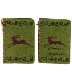 Notizbuch Hirsch, Büchlein aus Filz mit springendem Hirsch, 11x15cm, Gerrys Garden