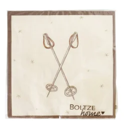 Papierservietten Mountains Skistöcke, Serviette Winterskistöcke, 33x33cm, 20St/Pack, Boltze Home Collections