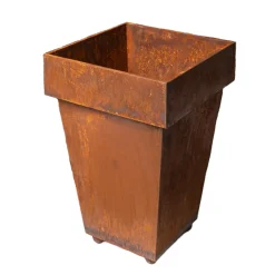 Pflanzkorb Rost, mit Rand und festem Einsatz, konische Form, 63cm