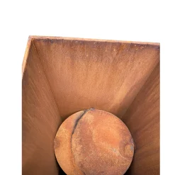 Pflanzkorb Rost, mit Rand und festem Einsatz, konische Form, 63cm