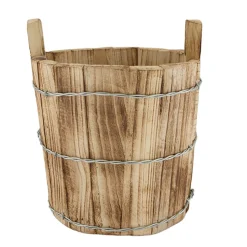 Pflanztopf Naturholz, Holztrog, Holzzuber rund, 25x31cm, Dijk Natural Collections