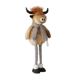 Plüsch Hochlandrind Buffy braun mit Teleskopbeine, ausziehbar bis 67cm, Boltze Home Collection