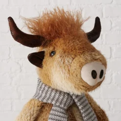 Plüsch Hochlandrind Buffy braun mit Teleskopbeine, ausziehbar bis 67cm, Boltze Home Collection