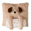 Plüsch Kissen Hund Noah, kuscheliges Hundekissen mit einsteckbarer Plüsch-Sternen-Decke, Boltze Home Collections
