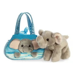 Plüsch Tasche mit Stofftier Elefant grau, Fancy Pals, Peek-a-Boo, 20cm, Aurora World