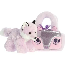 Plüsch Tasche mit Stofftier Fuchs rosa-weiß, Fancy Pals, 20cm, Aurora World