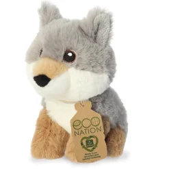 Plüsch Wolf, Mini Wolf grau, Eco Nation, 13cm, Aurora World