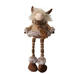 Plüsch Hochlandrind Buffy, Kantenhocker, kleiner brauner Büffeljunge mit Schlackerbeine, Boltze Home