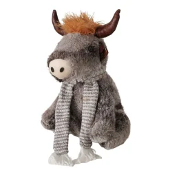 Plüsch Hochlandrind Buffy, Türstopper, kleiner grauer Büffel sitzend, 37cm, Boltze Home Collection