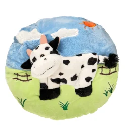 Plüschkissen rund, Landschaft - Kuh, Ø33cm
