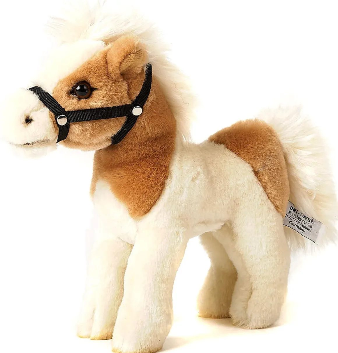 Plüschtier Pferd, Pferd mit Halfter, beige oder braun, 27cm, Uni Toys
