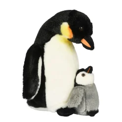 Plüschtier Pinguin, Pinguin mit Baby, schwarz-weiß, 26cm, Uni Toys