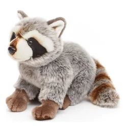 Plüschtier Waschbär, Waschbär sitzend, braun- grau, 25cm, Uni Toys