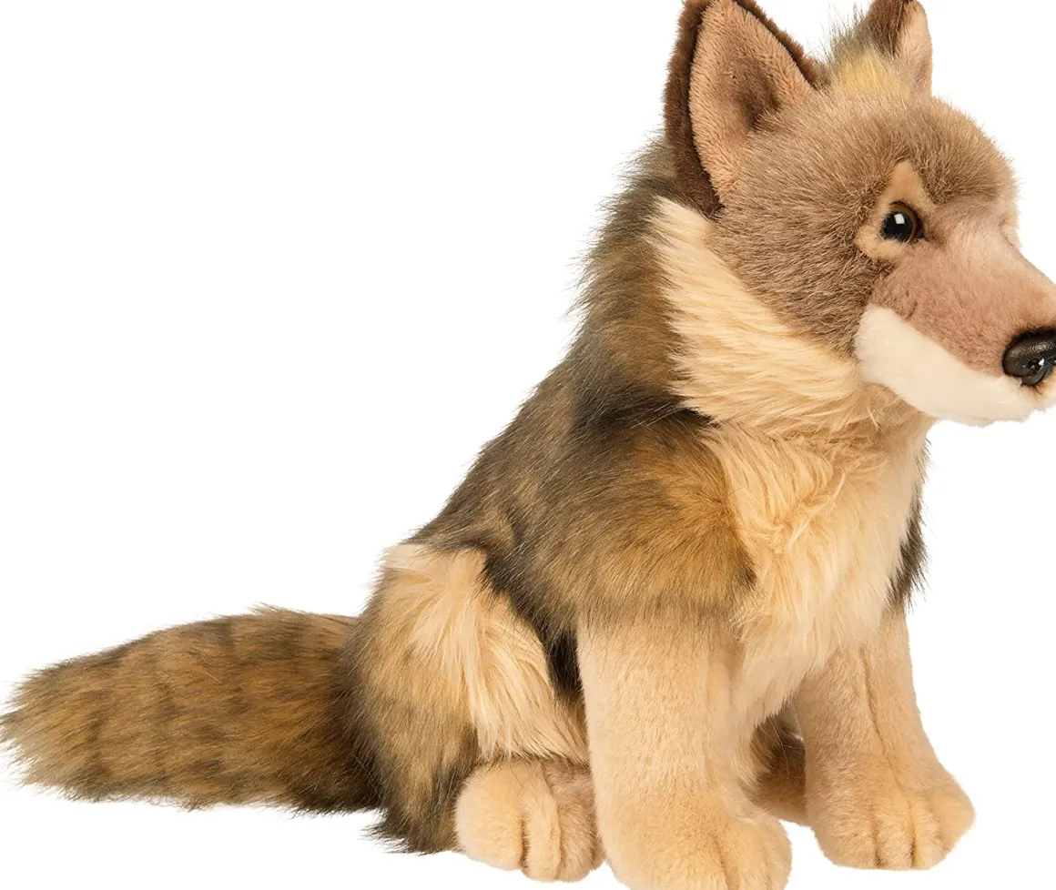 Plüschtier Wolf, Wolf sitzend, braun-beige, 30cm, Uni Toys