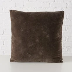 Samt Kissen Steffy, Blumenkissen bestickt, olivgrün, 45x45cm, Boltze Home Collections