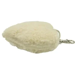 Schaffell Schlüsselanhänger Herz, Plüschherz creme, 6x6cm, Mars & More