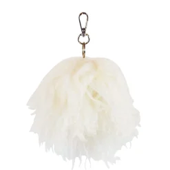 Schaffell Schlüsselanhänger Pompom, weiß, Ø8cm, Mars & More
