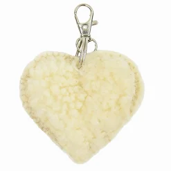 Schaffell Schlüsselanhänger Herz, Plüschherz creme, 10x10cm, Mars & More