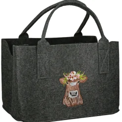 Shopper Kuh Adelheid, Filztasche mit Henkel und Kuhmotiv bestickt, 26x40cm, Gilde