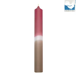 Stabkerze Dip-Dye, altrosa-taupe, Wachskerze, 180x22mm, Kerzenfarm Hahn