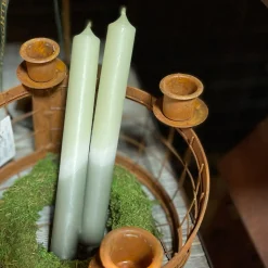 Stabkerze Dip-Dye, salbei-pinie, Wachskerze, 180x22mm, Kerzenfarm Hahn