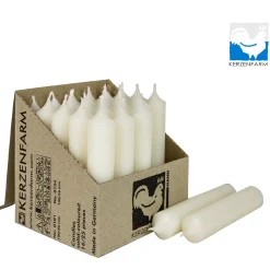 Stabkerze elfenbein rustikal, Wachskerze, 100x22mm, Kerzenfarm Hahn