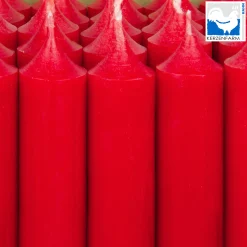 Stabkerze weihnachtsrot rustikal, Wachskerze, 100x22mm, Kerzenfarm Hahn