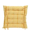 Stuhlkissen Karo gelb, mit Bändern, 40x40cm, Baumwolle