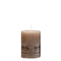 Stumpenkerze Rustic Milchkaffee, Wachskerze, 40x38mm, WMG Grünberger