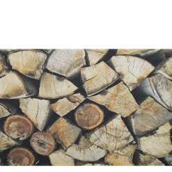 Textil Fußmatte gehacktes Holz, Kaminholz, Holzspalten, 75x50cm, Mars & More
