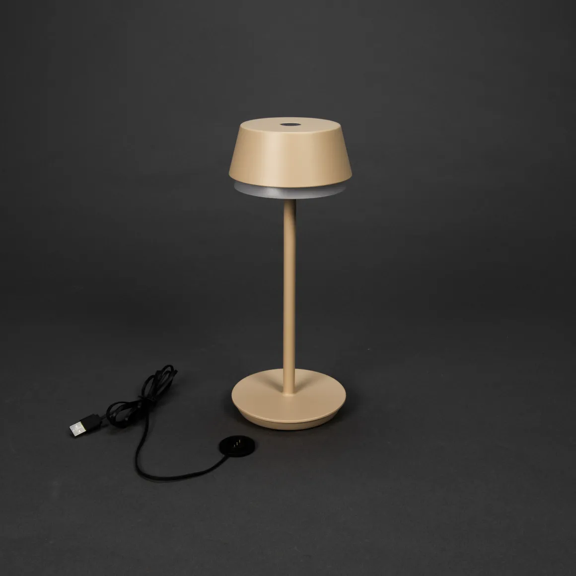 Tischleuchte Lyon sand, 30cm, Konstsmide