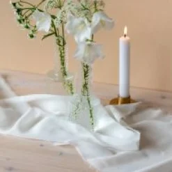 Tischläufer Chiffon-Band cream