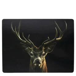 Tischset Hirsch, Rothirsch, 40x30cm, schwarz, MDF/Kork, Mars & More