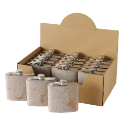 Trinkflasche Hirsch Vilbert, Flaschmann aus Filz mit Hirschkopf unten, 11x9cm, Boltze Home Collections