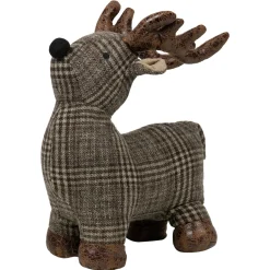 Türstopper Hirsch, Hirsch Karo braun mit Kunstleder Geweih, 25x26cm, Mars & More