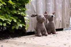 Türstopper Hirsch, Hirsch Karo braun mit Kunstleder Geweih, 25x26cm, Mars & More