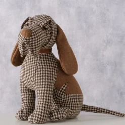 Türstopper Hund Cooper, Stoffhund im braunen Pepita-Look, Boltze Home Collection