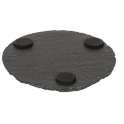 Untersetzer aus Schieferstein, runde Schieferplatten, Set/4, Ø10cm