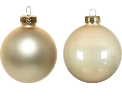 Weihnachtsbaumkugeln aus Glas, perle emaille/matt, Ø6cm, 10St/Box, Decoris